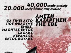 Κινητοποίηση φοιτητών και μαθητών στα Προπύλαια για την κατάργηση της Ελάχιστης Βάσης Εισαγωγής