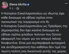 Μια εύστοχη παρέμβαση της Ελενας Ακρίτα