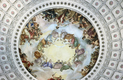 Ο Έλληνας που ζωγράφισε την oροφή στο Καπιτώλιο και έγινε γνωστός ως ο Μιχαήλ Άγγελος της Αμερικής.