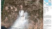 Η πρώτη δορυφορική απεικόνιση από τη μεγάλη φωτιά στην Εύβοια