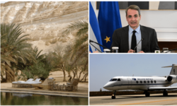 Στην Όαση Σίβα ο Μητσοτάκης με το πρωθυπουργικό αεροσκάφος με πρόσχημα επίσημη συνάντηση στο Κάιρο